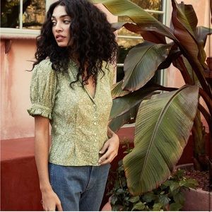 Doen Dauphine Top Green Garden Bloom - L